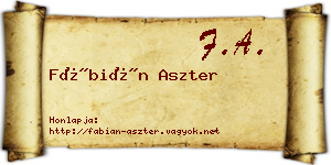 Fábián Aszter névjegykártya
